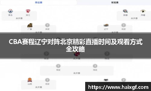 CBA赛程辽宁对阵北京精彩直播时间及观看方式全攻略